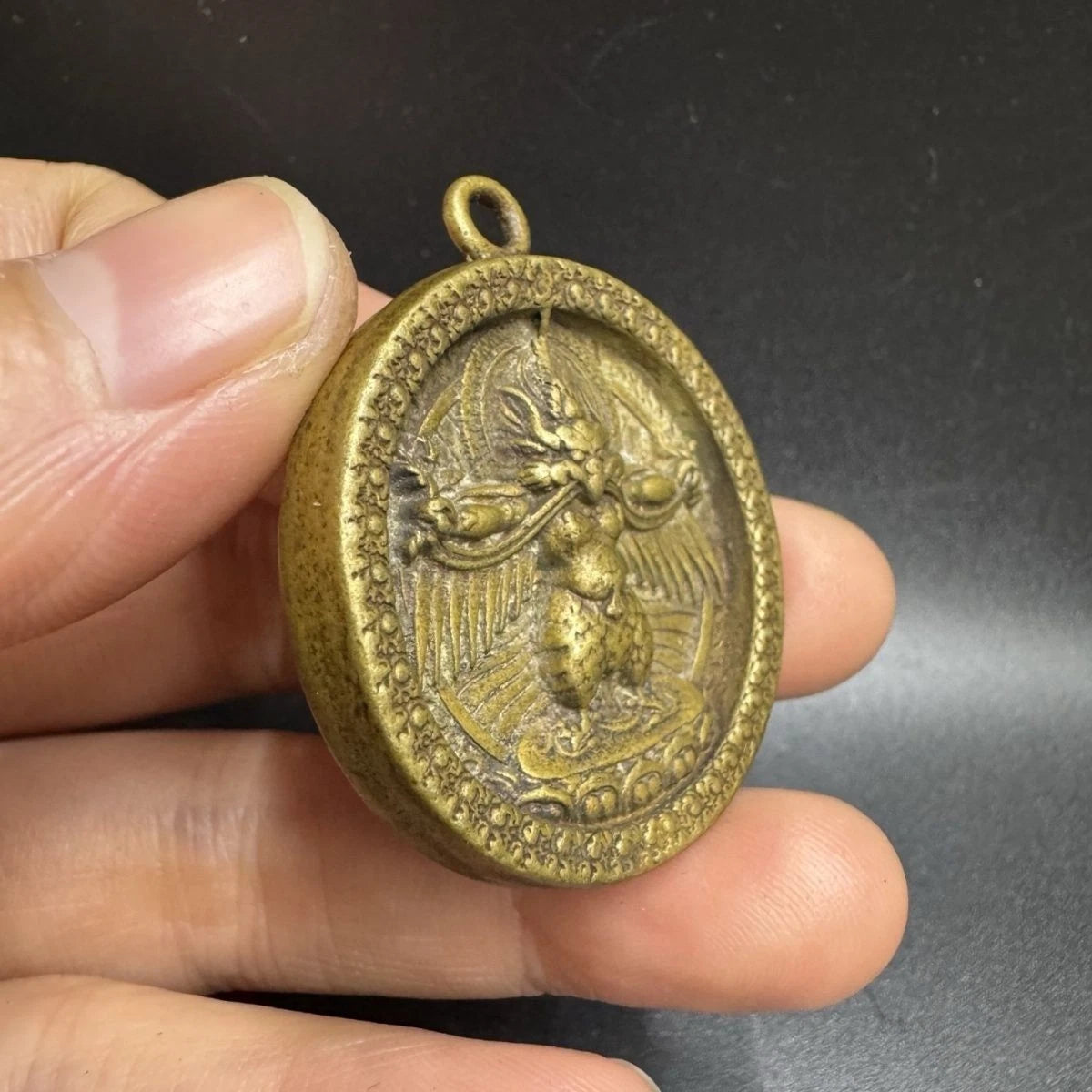Nepalese Tibetan Brass Garuda Pendant Amulet Collectible Ethnic Jewelry 07FC0E-D4 - KOEEK