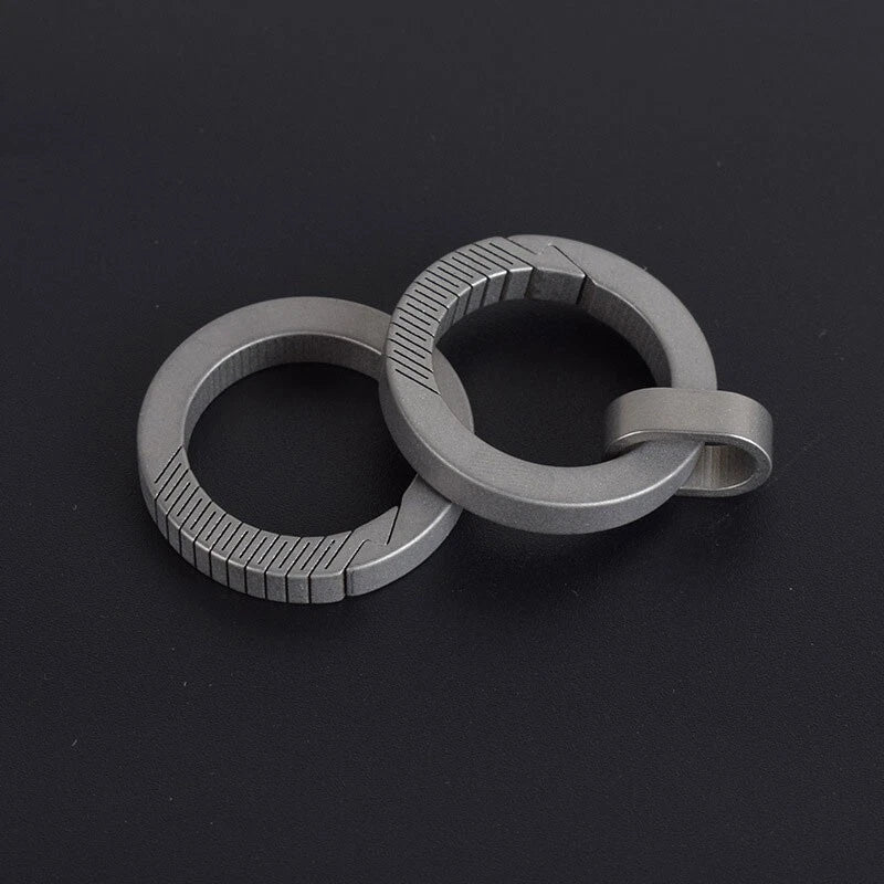 Titanium Alloy Keychain Carabiner Portable Waist Hang Buckle with Mini Ring EDC 07FC0E-D4 - KOEEK