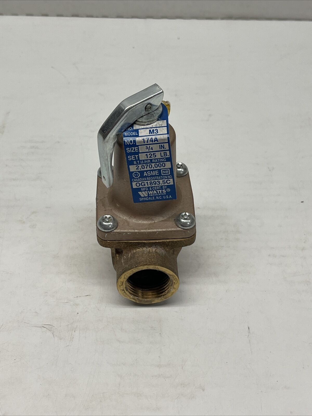 new Watts 3/4in 50-PSI Safety Relief Valve - Bronze 174A-050)