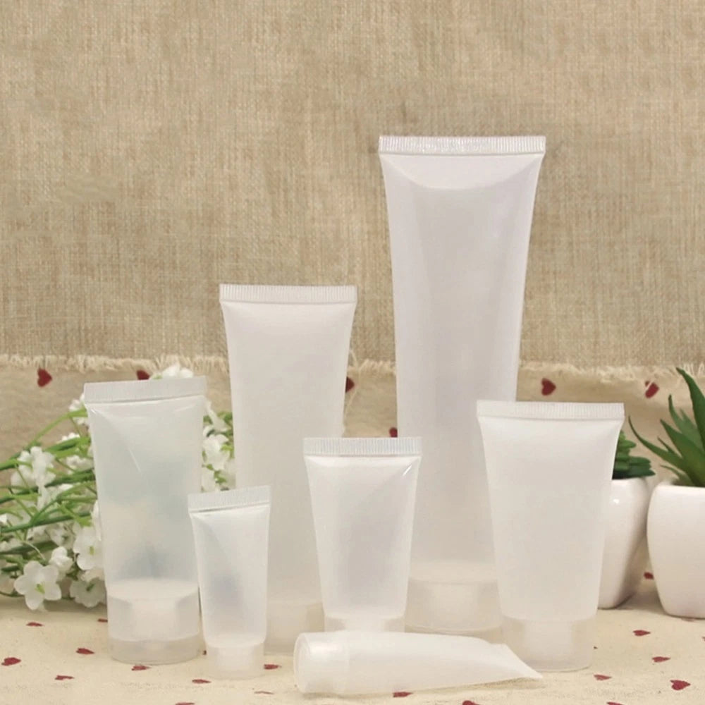 10pcs 50ml Squeeze Bottles Refillable Travel Containers for Shampoo Body Wash 07FC0E-D4 - KOEEK