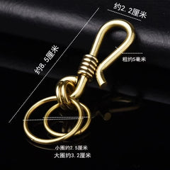 EDC Handmade Brass Keychains Pants Keyrings Key Holder Belt Clip Bag Hook 07FC0E-D4 - KOEEK