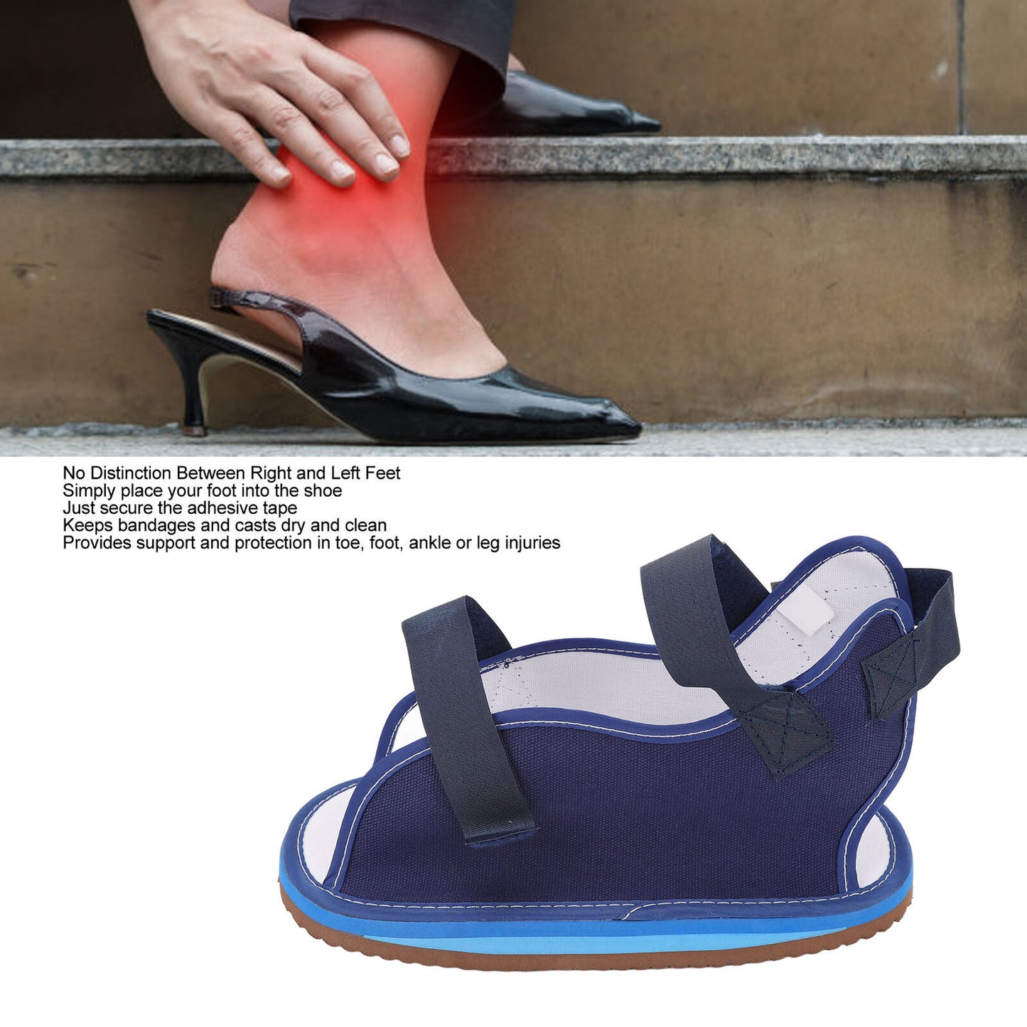 new Cast Shoe Open Heel Breathable Protective Prevent Slip Post Operative Walking koeek - KOEEK