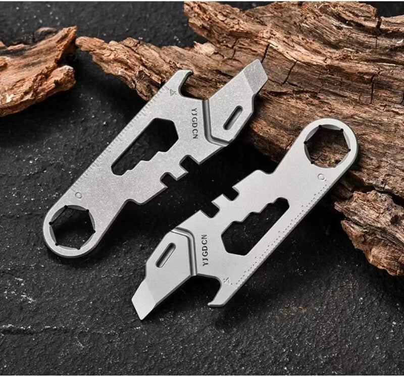 Titanium Pry Bar Crowbar Bottle Opener Wrench EDC Portable Multi Tools Outdoor 07FC0E-D4 - KOEEK
