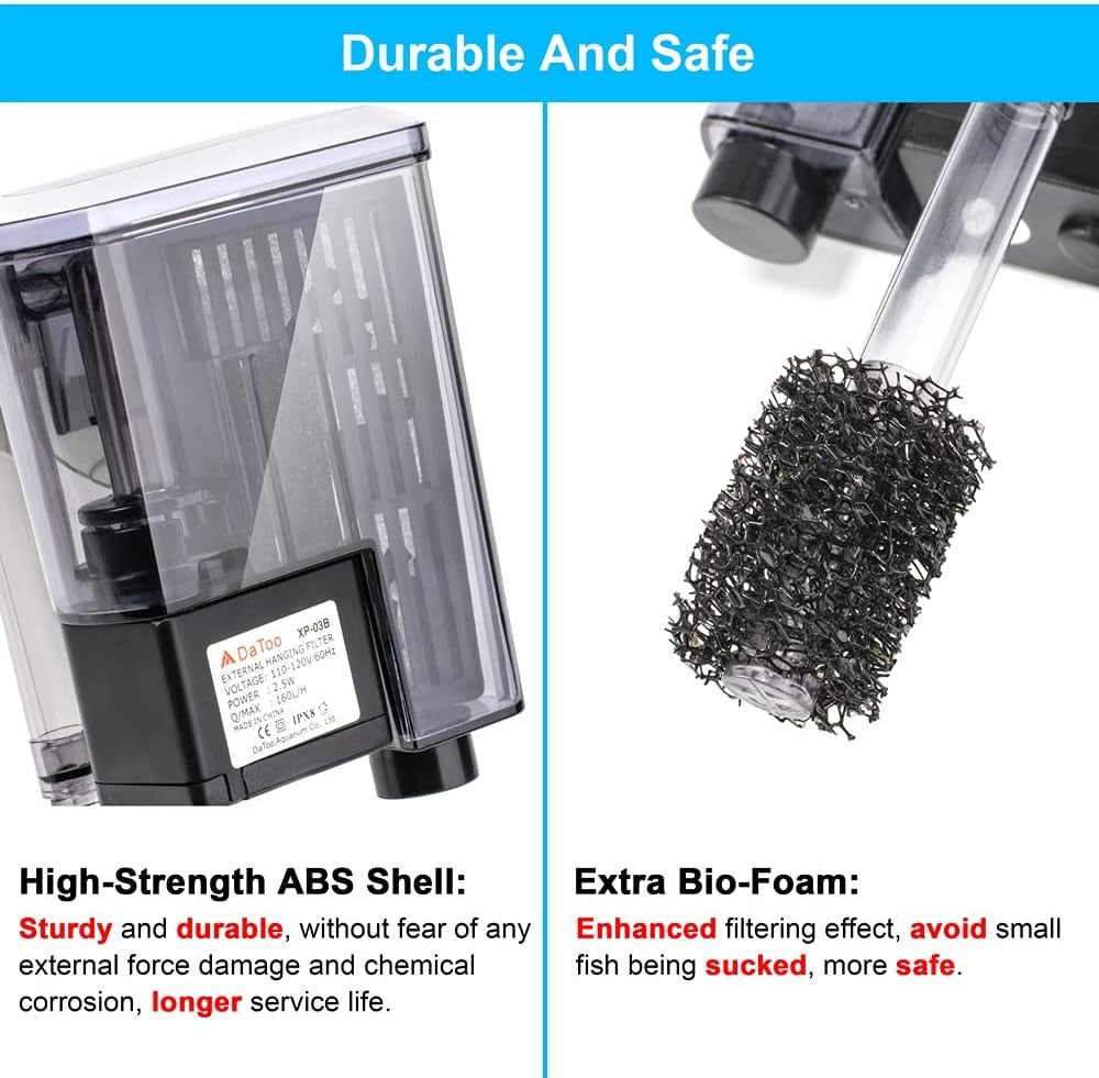 new Aquarium Hang On Filter Small Fish Tank Hanging DTXP-03B (3 to 10 gallons) 07FC0E-D4 - KOEEK