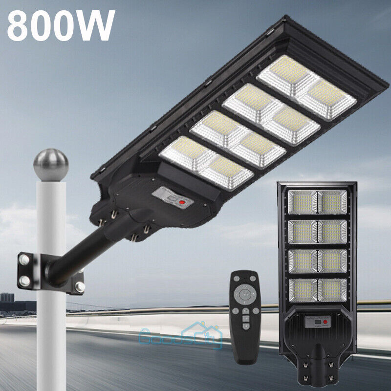 ny 2 STK 9900000000LM 800W Watt Kommerciel Solar Street Light Dusk To Dawn Road Lamp