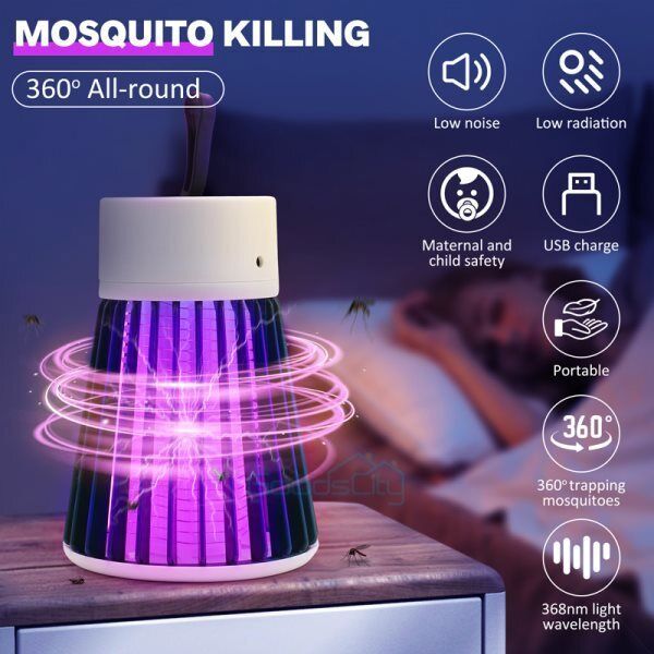 ny Mosquitos Exterminador De Insectos Electrico Mata Lampara Moscas Trampa con LED