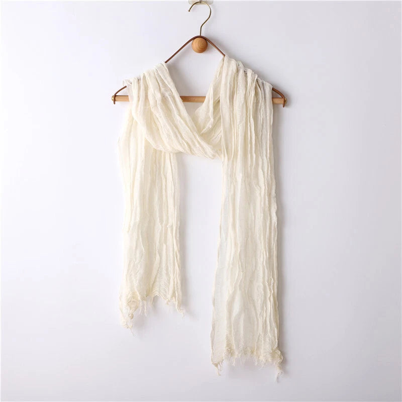 Unisex Linen Cotton Soft Breathable Scarf Casual Plain Color Shawl Neckercheif 07FC0E-D4 - KOEEK