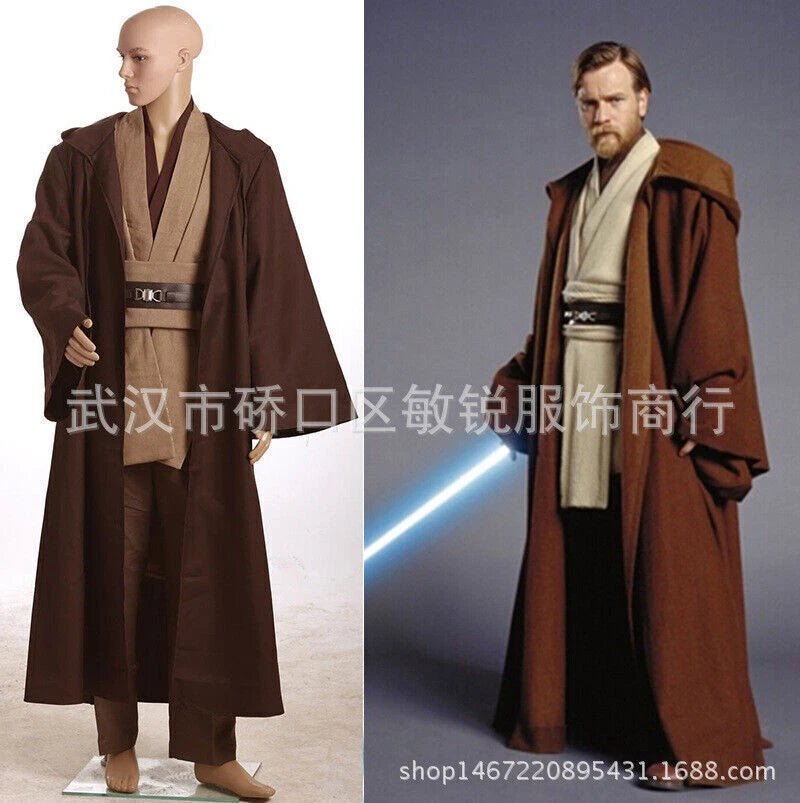 Star Wars Obi-Wan Kenobi Cosplay Costume Outfits Jedi Knight Uniform Full Set 07FC0E-D4 - KOEEK