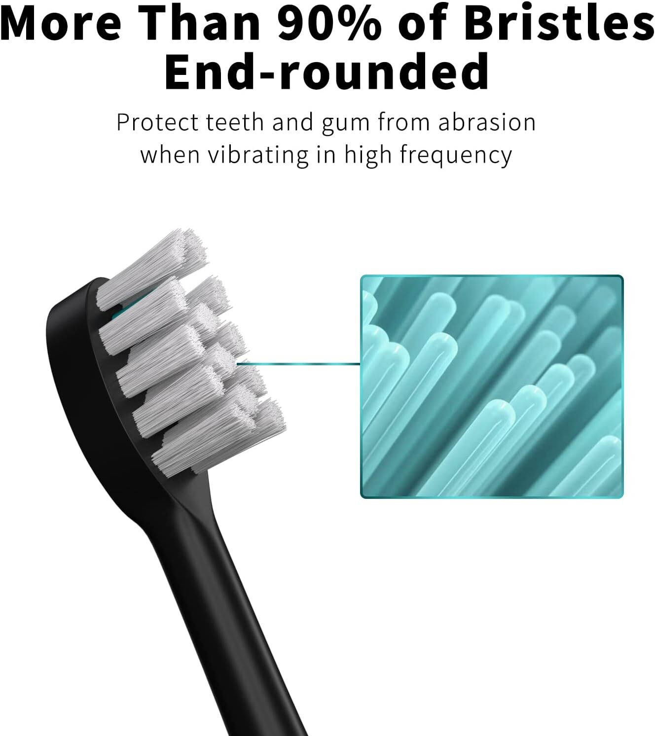 new Replacement Flossing Toothbrush Heads with Covers 1 Count (Pack of 6), Black