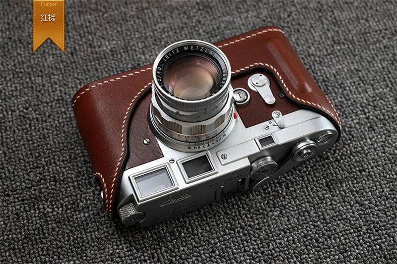 Handmade Leather Camera Half Case Protective Cover for Leica M3 07FC0E-D4 - KOEEK