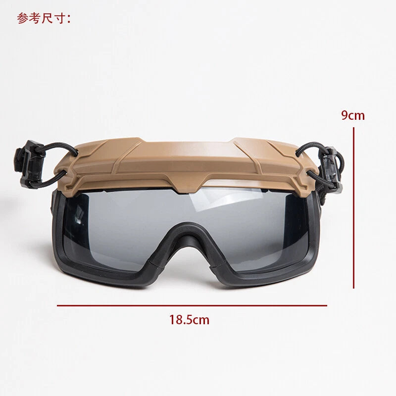 FMA Tactical Helmet Goggles Anti-fog Transparent 3MM Lens Rail Clips FAST Helmet 07FC0E-D4 - KOEEK