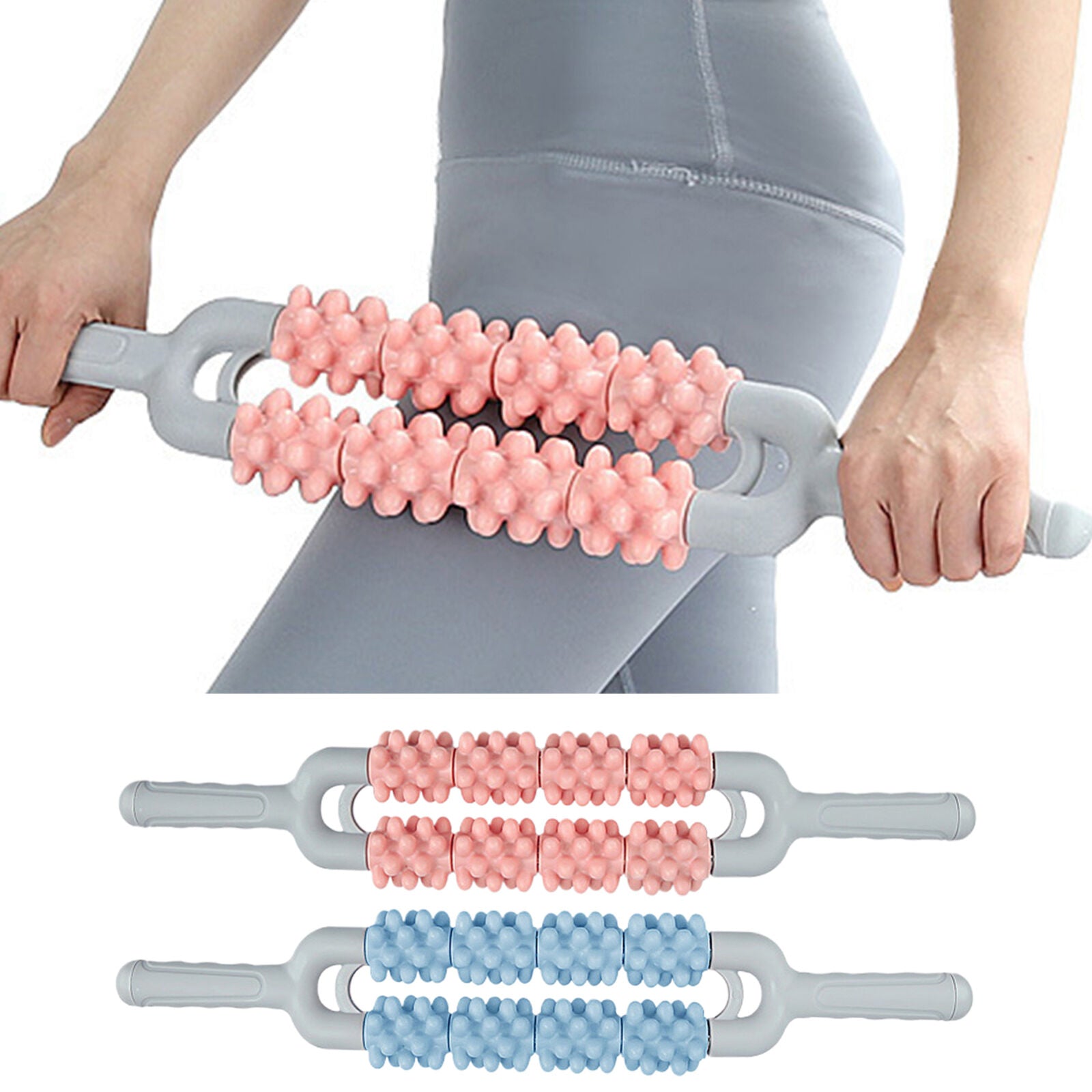 new Scraping Therapy Treatment Guasha Massage Double Row Roller Legs Back Neck koeek - KOEEK