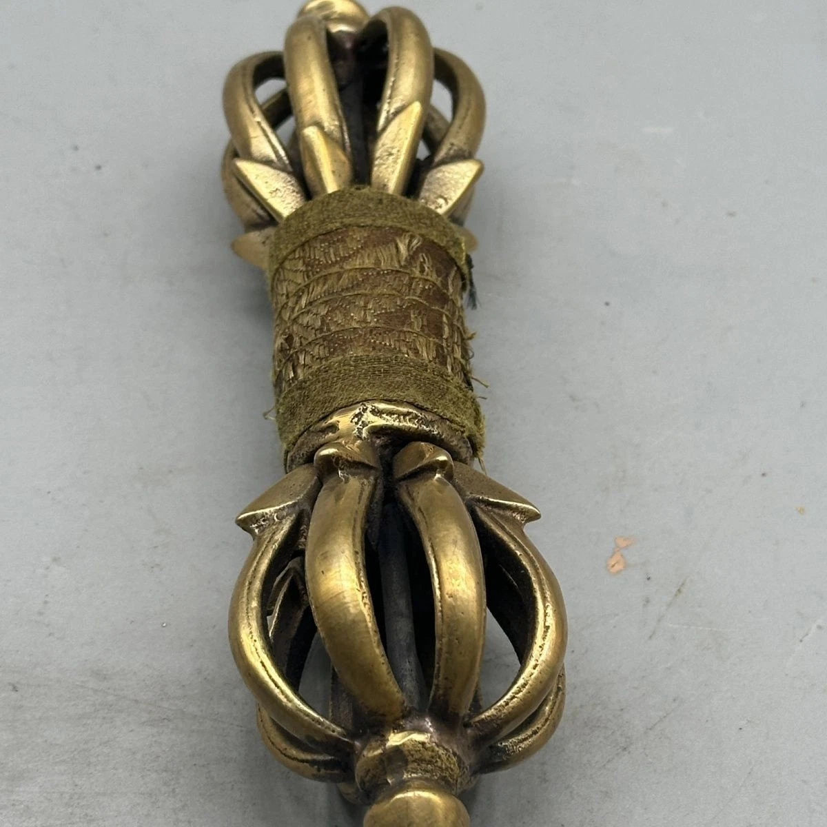 Nepalese Copper Nine-Prong Vajra Large Tibetan Ritual Item Handcrafted Amulet 07FC0E-D4 - KOEEK