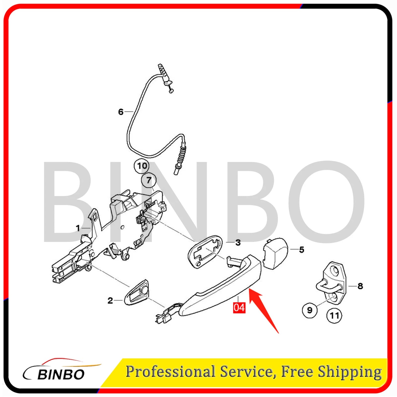 Rear Right Exterior Door Handle Black For BMW X5 X6 E90 E70 E71 E72 51227207568 07FC0E-D4 - KOEEK