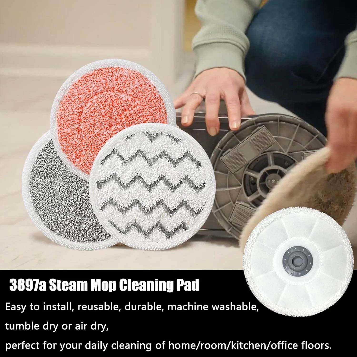 Rotating mop replacement pads, 12-pack. 07FC0E-D4 - KOEEK