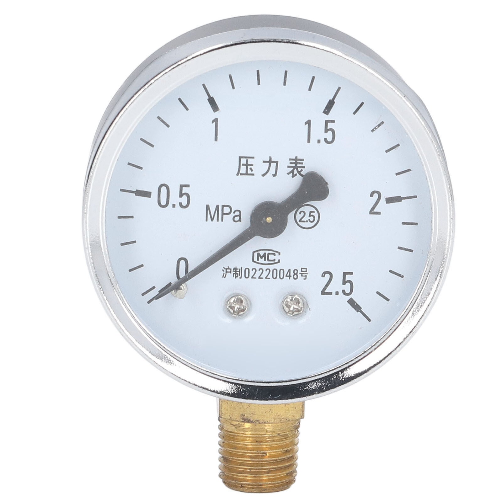 new Pressure Gauge 1/4NPT Transparent Dial Accuracy Level 2.5Pressure Gauge0-2.5Mpa koeek - KOEEK