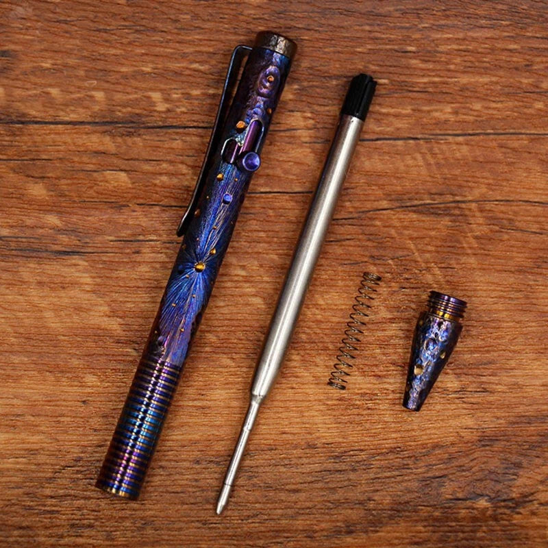 EDC Titanium Alloy Bolt Action Pocket Signature Pen Outdoor Pen 5x G2 Refills EDC - KOEEK