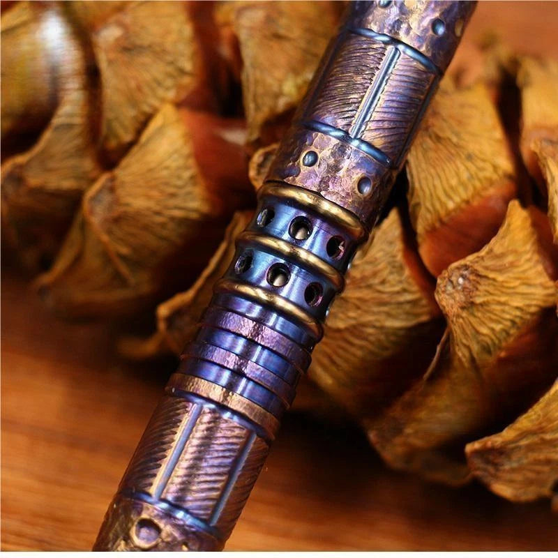 Titanium Alloy Ballpoint Pen EDC Handmade Keychain Pocket Signature Pen Gift 07FC0E-D4 - KOEEK