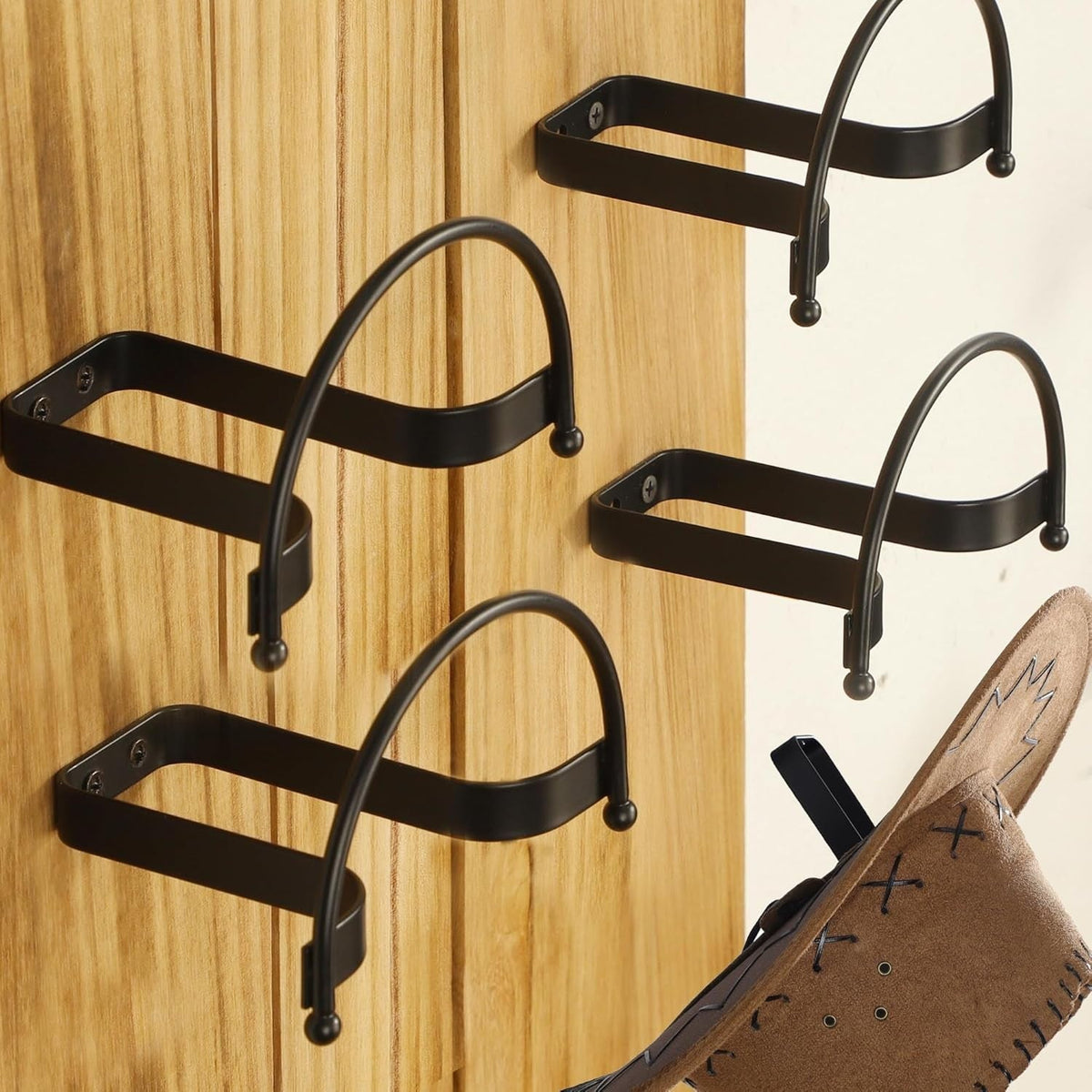 new Taozun Cowboy Hat Rack 4 Pack Wall Mount Black Hooks for Display TAOZUN - KOEEK
