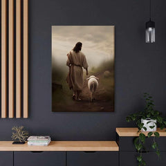 new Jesus Wall Art And Lamb Canvas 16L" x 12W", and Sheep 07FC0E-D4 - KOEEK