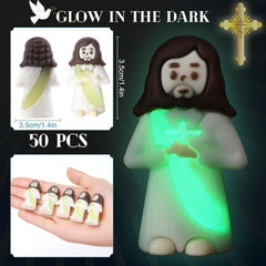 new 50 Pcs Luminous Mini Jesus Figures Figurines Glow in the Dark to White 07FC0E-D4 - KOEEK