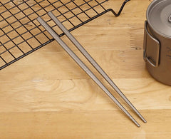 1 Pairs Titanium TA1 Metal Twist Traditional Chinese Chopsticks Camping EDC Tool EDC - KOEEK