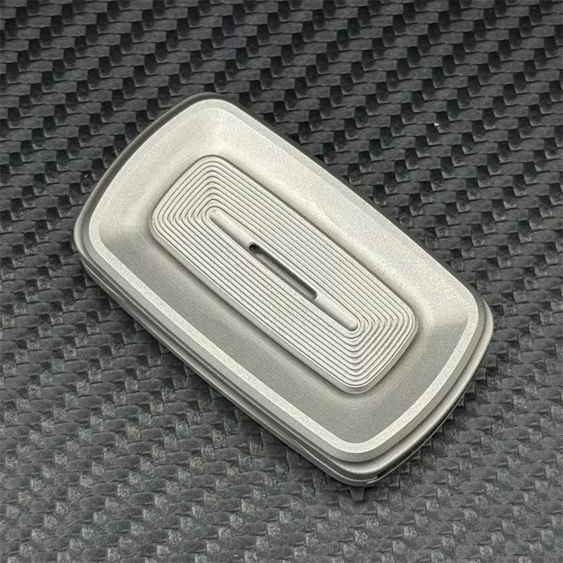 Silver Simple EDC Fidget Toys Stainless Steel Mechanical Push Fidget Slider 07FC0E-D4 - KOEEK