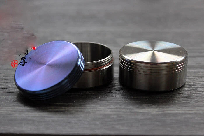 Round Travel Waterproof Titanium Alloy Pill Holder Box Medicine Container Case 07FC0E-D4 - KOEEK