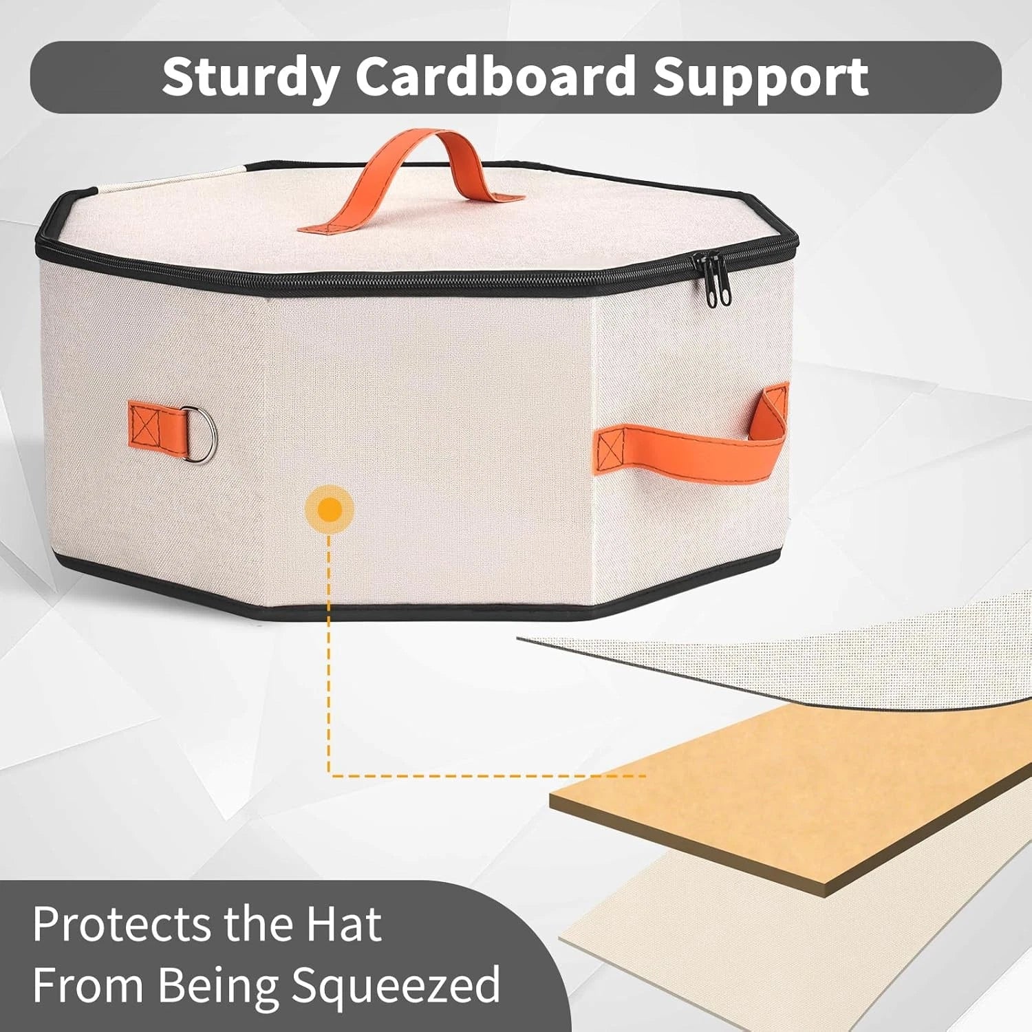 Unisex hat storage box, cardboard-supported hat box 07FC0E-D4 - KOEEK
