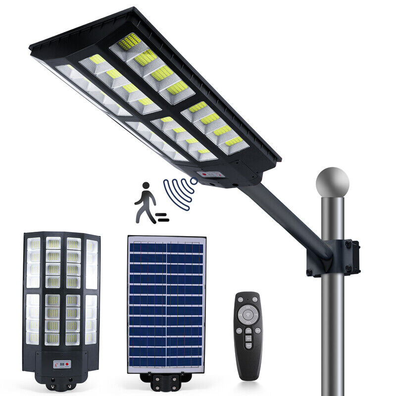 ny 1200W LED Luz Solar Para Exterior Con Sensor De Movimiento Jardin Patio Lampara