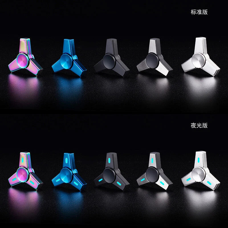 EDC Stainless steel Fidget Spinner Three leaf Hand Spinner Toy ADHD Finger Tools 07FC0E-D4 - KOEEK