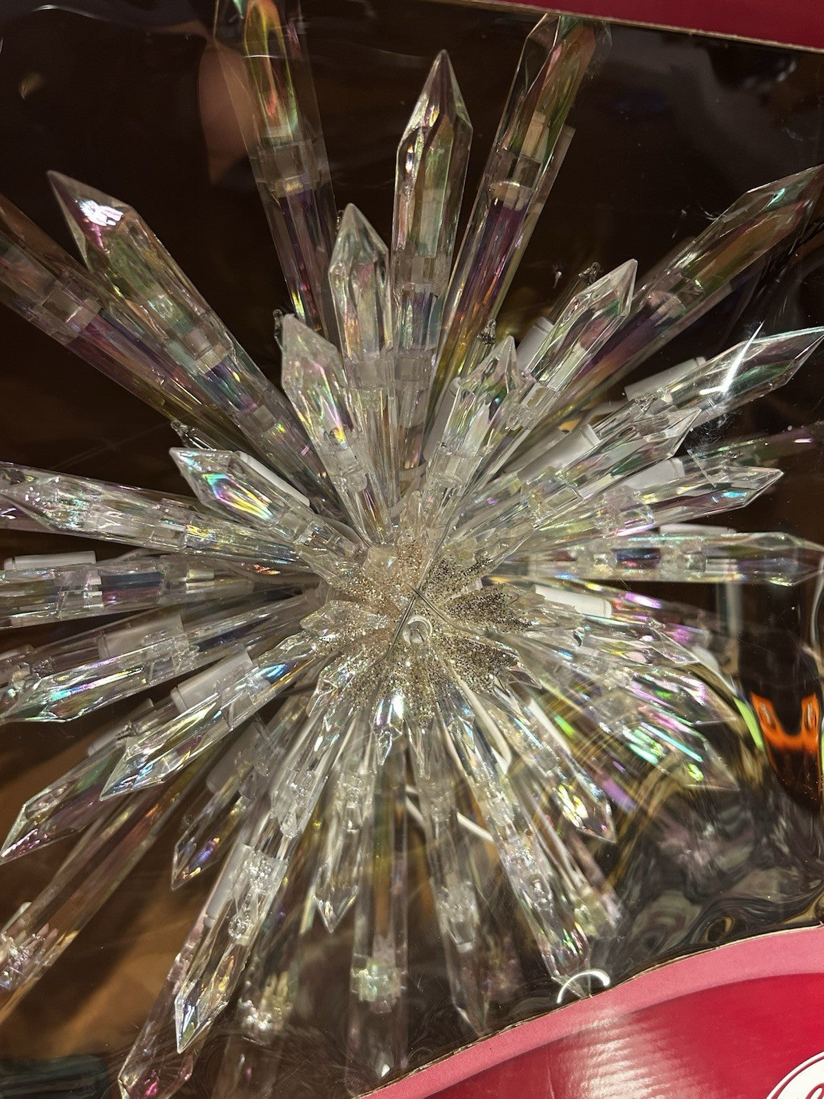 GE 50 Light Large Crystal Style Star Snowflake Christmas Tree Topper Big 14" GE - KOEEK