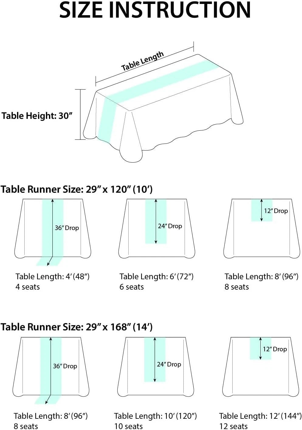 Sage Green & Campsite Chiffon Like Table Runner 30" x 120" (Set of 2) 07FC0E-D4 - KOEEK