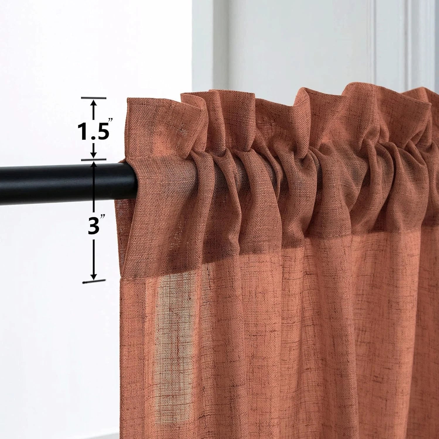 Terracotta curtains, 84 inches long, 2 panels, dimensions: 52 x 84 inches 07FC0E-D4 - KOEEK