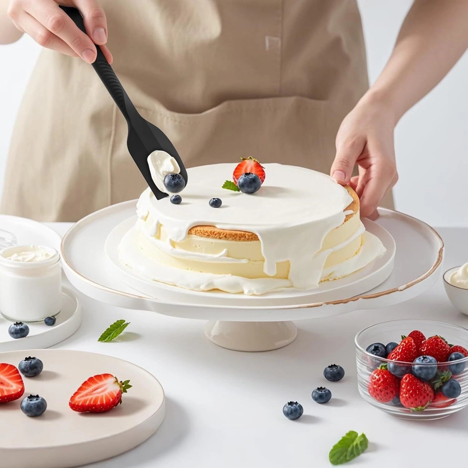 Silicone Cooking Utensils Set 600°F Heat Resistant,Nonstick Kitchen Utensil Set 07FC0E-D4 - KOEEK