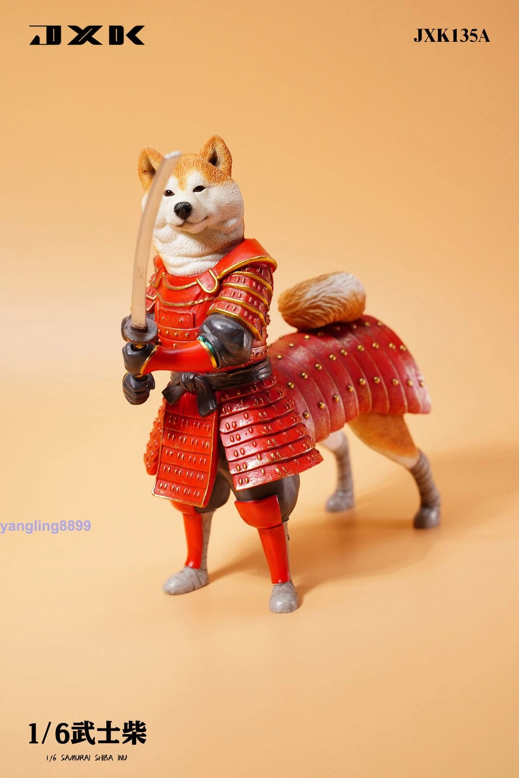 JXK 1/6 Samurai Shiba Inu Animal Model Resin Statue Toy Figure Collect Decor JXK - KOEEK