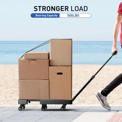 Folding Trolley, 500 lb. Heavy Duty Luggage Cart, Multi-Purpose Platform Cart 07FC0E-D4 - KOEEK