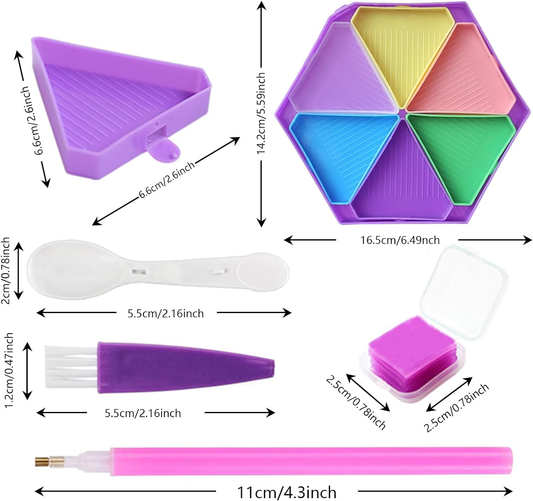 nye Diamant Malerbakker Sorter 7 Stk Opdelte Farverige Bakker med Diamantmaling