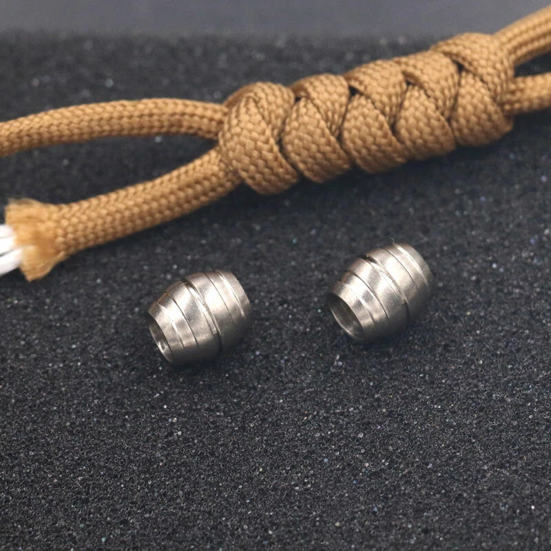 2pcs Titanium Bead Knife Parachute Lanyard Bead Pendant Beads Keychain EDC Tool EDC - KOEEK