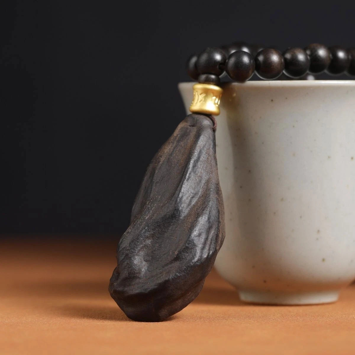 Favorite Agarwood Pendant Hanging Neck Black Oil Old Material Rosary Beads 07FC0E-D4 - KOEEK