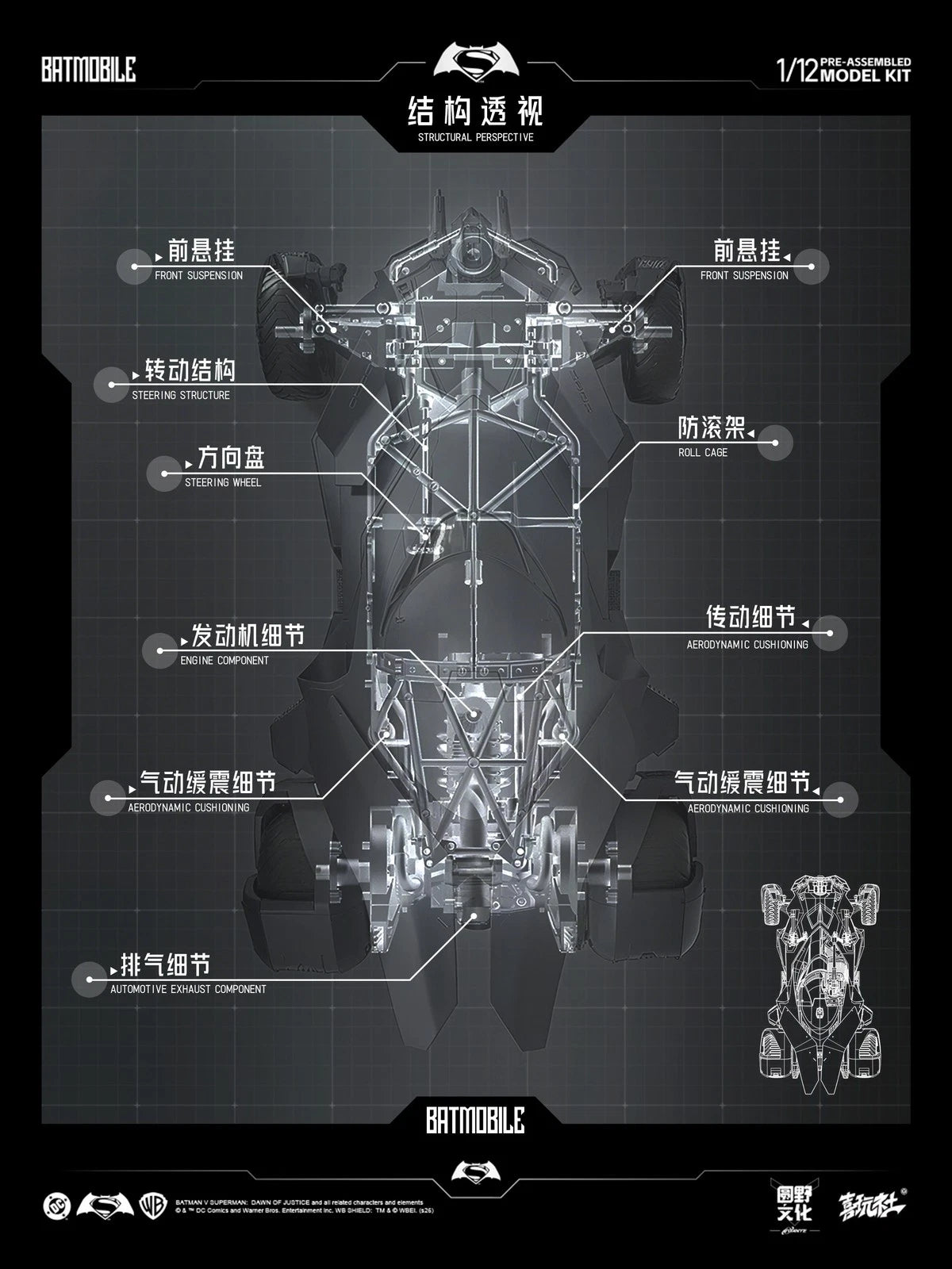Xiwanshe Yuanye Culture BVS Batmobile Justice League Finished Display Model YUANYE_CULTURE - KOEEK