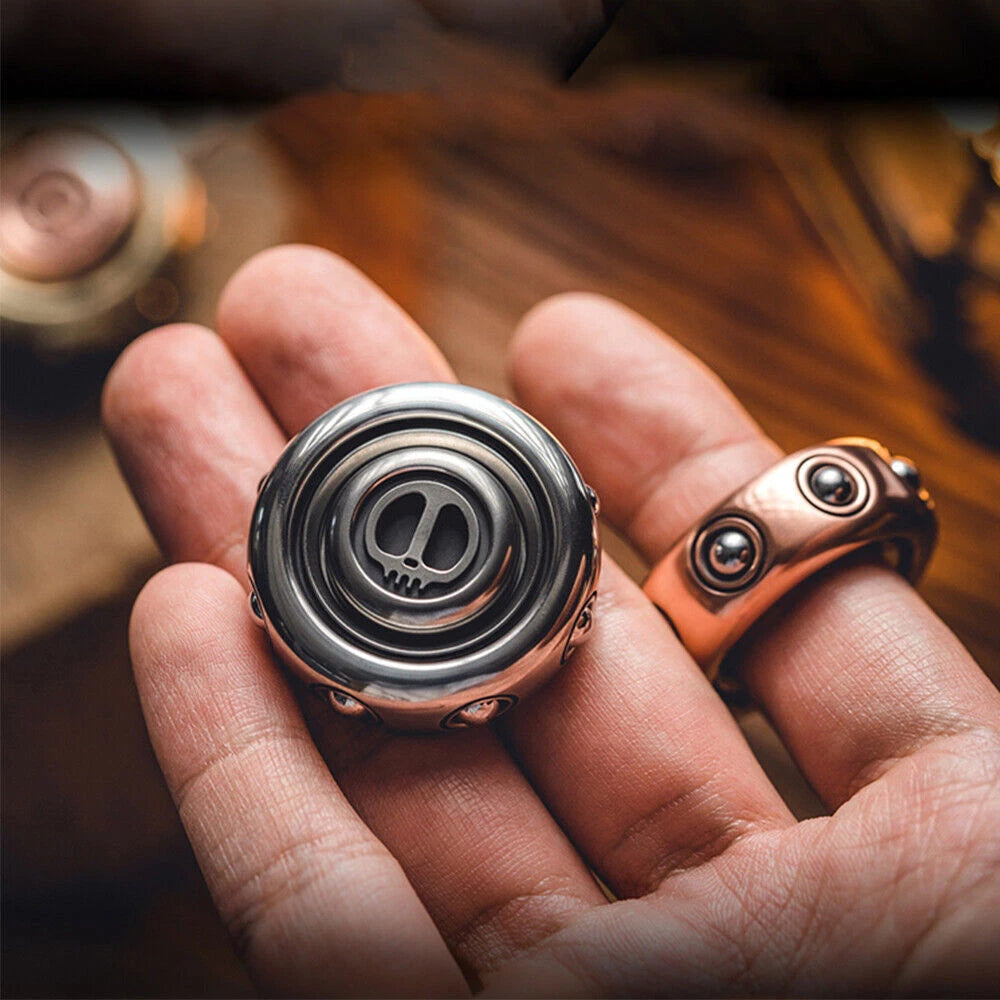 LAUTIE SAM Ring Metal Gyro EDC Fidget Spinner Devil's Son Finger Rotation Toys 07FC0E-D4 - KOEEK
