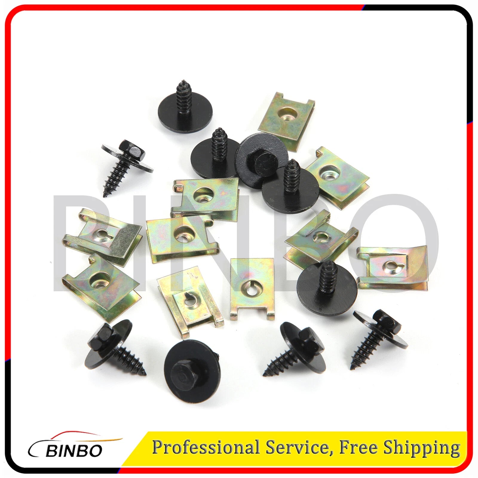 100Pcs Metal Car Screw Body Fender Bumper Retainer U Nut Clips Gasket Fastener 07FC0E-D4 - KOEEK