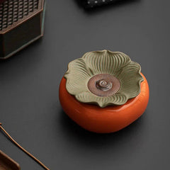 10cm Ceramic Persimmon Ruyi Tea Filter Chinese Retro Kung Fu Tea Set Accessories 07FC0E-D4 - KOEEK