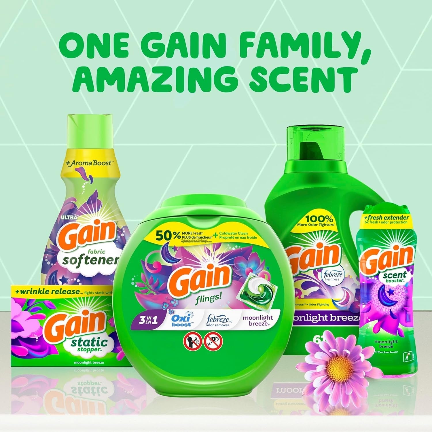 new Gain + Aroma Boost Liquid Laundry Detergent, Moonlight Breeze Scent, 61... GAIN - KOEEK