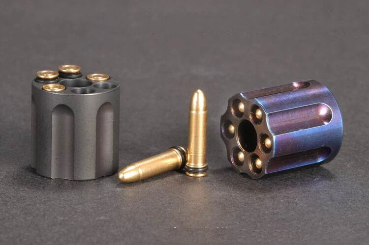 Titanium Revolver Magazine Shape Lanyard Bead Knife Paracord Pendant Detachable 07FC0E-D4 - KOEEK