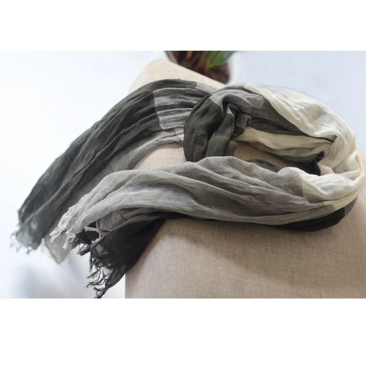 Mens soft cotton linen Bandana Scarf Blue gray Unisex Winter Autumn Neckerchief 07FC0E-D4 - KOEEK