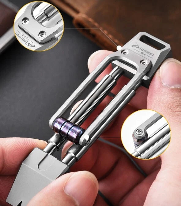 TC4 Titanium Alloy Pocket Multitool Crowbar Portable Outdoor EDC Pry Bar Tool 07FC0E-D4 - KOEEK