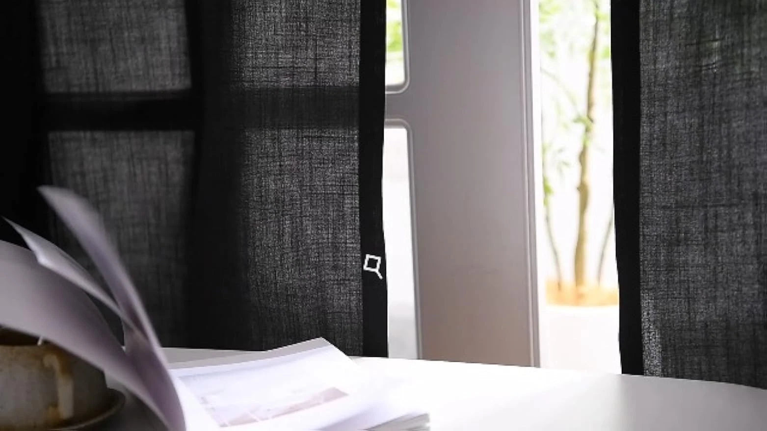 Black linen curtains, 84 inches long, 2 panels 07FC0E-D4 - KOEEK