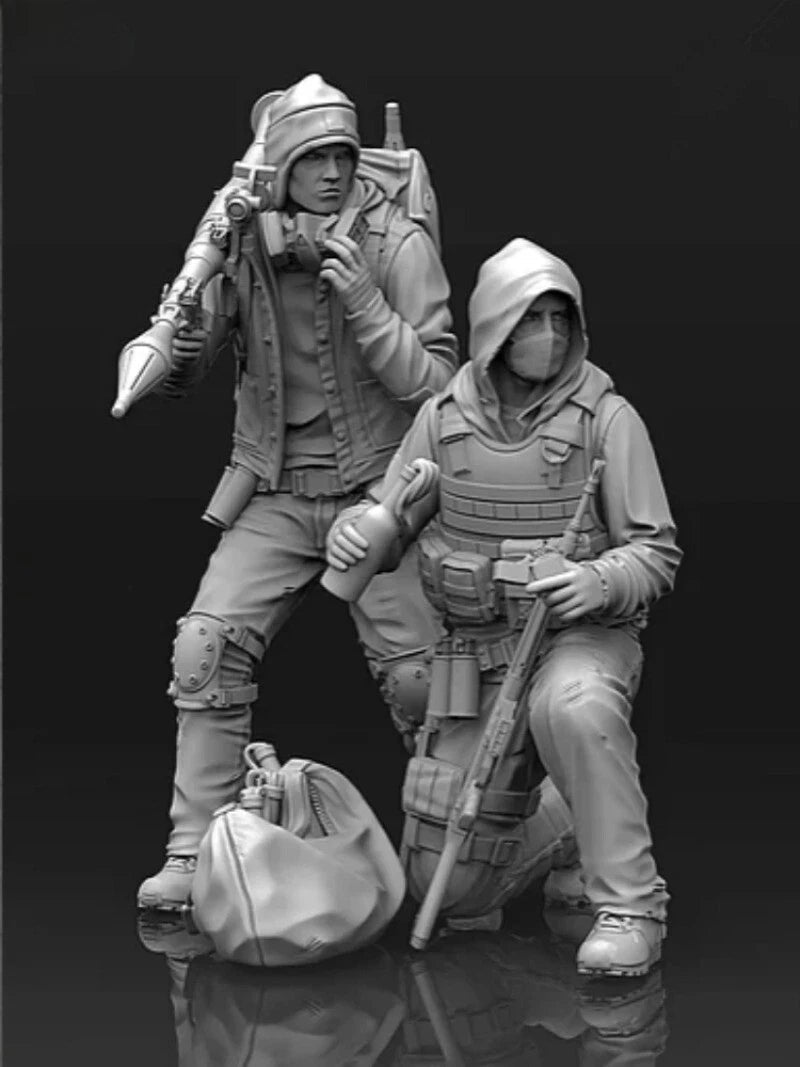 1/35 Resin Figure Model Kit Mercenary Force 2 Figures Unassambled Unpainted 07FC0E-D4 - KOEEK
